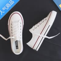 SUNTEK夏季小白鞋女2023新款夏款百搭白色帆布鞋板鞋布鞋单鞋白鞋配裙子