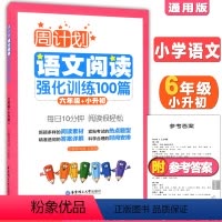 [正版]周计划 小学语文阅读强化训练100篇 六年级/小升初 每天10分钟 阅读很轻松小学语文阅读周计划6年级+小升初