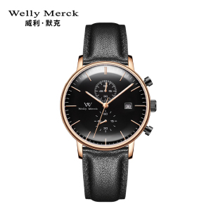welly merck 威利默克手表男石英表超薄学生防水个性男式时尚潮流男表WM006M
