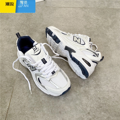 聚范男鞋2024春季新款网面透气530低帮跑步鞋韩版学生百搭运动休闲鞋