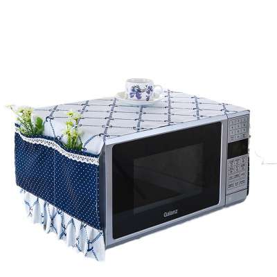 微波炉防尘罩盖布布艺烤箱套厨房家用收纳盖巾-地中海