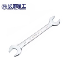 长城精工 公制平板镜抛双呆扳手 镜面抛光双头开口扳手 14*17mm 314124 5把/件 1件