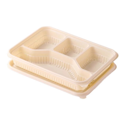 老房太太 可降解一次性餐盒 四格 1000ml(200套整箱)可冷藏加热密封防漏打包盒 L264/箱