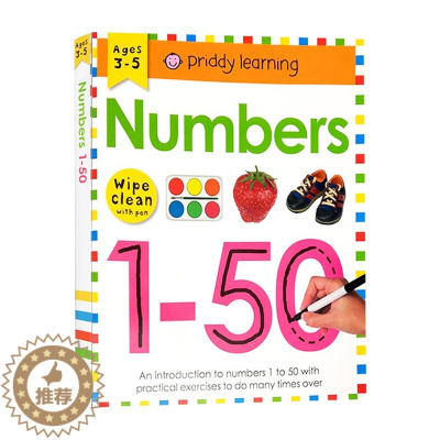 [醉染正版]擦擦书 数字1-50 英文原版绘本 Wipe Clean Workbook Numbers 1-50 儿童数