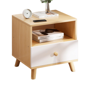 鑫环境 床头柜卧室简约现代收纳柜子小型家用网红床边柜实木腿简易置物架