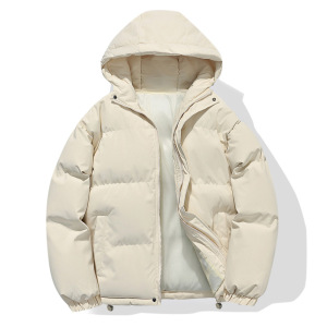 男装冬季新款棉衣男女同款情侣休闲纯色连帽面包服加厚保暖男外套