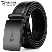 啄木鸟正品皮带男真皮自动扣纯牛皮腰带高档百搭年轻人裤带潮tk