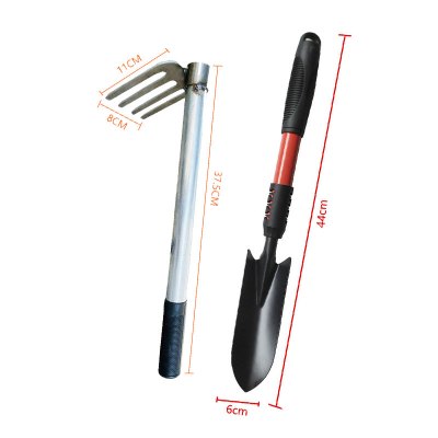[补贴10%]小锄头两用锄草户外开山除草工具家用全钢园艺锄花园锄头四齿长柄