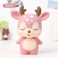 存钱罐储蓄罐儿童女孩韩国可爱网红创意卡通成人防摔储钱罐大容量 三维工匠 小麋鹿存钱罐-棕色-礼品包装代写贺卡