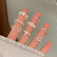 纯银爱心笑脸戒指女小众设计叠戴食指戒时尚个性指环气质银饰送女朋友老婆情人节七夕生日礼物