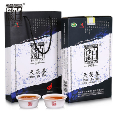 2016年白沙溪手工金花天茯茶1kg一级料天尖安华伏砖正宗湖南安化黑茶