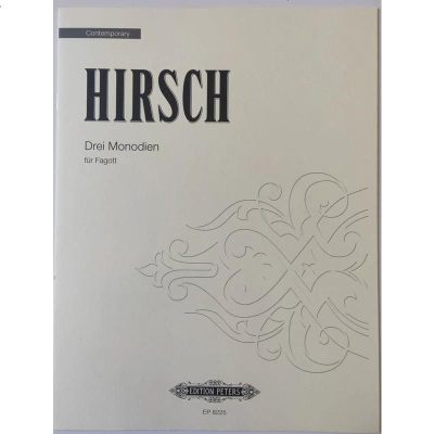 彼得斯原版进口乐谱书汉斯路德维希希尔西挽歌巴松管独奏HansLudwigHirschMonodie