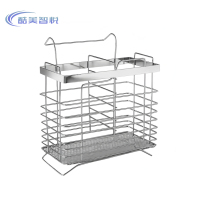 酷美智悦 不锈钢筷子筒方形双格16*11*16cm KM-BH610 个