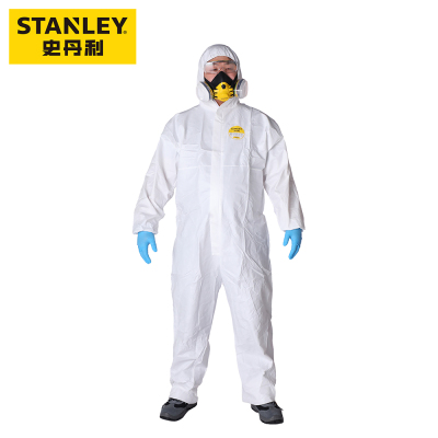 史丹利ST3320标准款防护服 连体防飞沫防液体喷溅 白色SXWW3320CN-M码