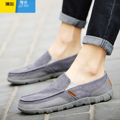 聚范老北京布鞋男45一脚蹬男鞋46夏季透气单鞋47宽脚休闲鞋大码帆布鞋