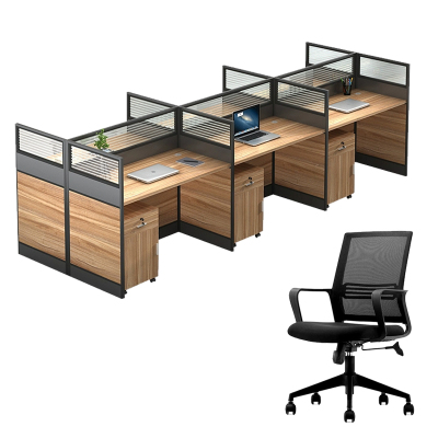 中豫鑫泽 ZYXZ5031833 屏风办公桌职员工位卡座 对坐六人位含柜椅