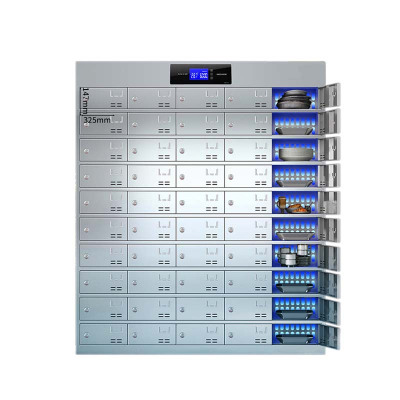 铭威盾不锈钢员工食堂消毒碗柜餐厅紫外线高温餐盘餐具柜多格储物柜50门餐盘柜 紫外线消毒常规