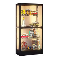 晋舰 透明展柜手办展示柜带灯玻璃柜模型陈列柜双门四层800*400*1600mm