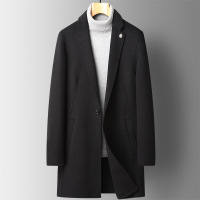 秋冬新款阿尔巴卡双面毛呢羊毛大衣男修身中长款羊驼妮子大衣外套