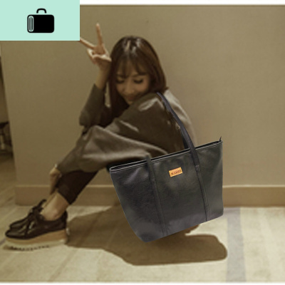 大学生上课单肩包包2020新款潮软皮手提包女韩版学生大容量托特包NEW LAKE 黑色原版女士单肩包