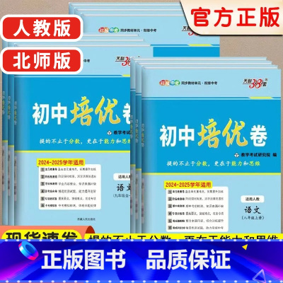[套装]语文+数学+英语人教版 九年级上 [正版]2025版初中单元培优卷数学北师版七八年级九年级下册语文人教版同步单元