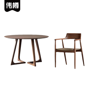 伟樽实木圆餐桌100*100*75cm+椅子*4套