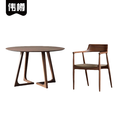 伟樽实木圆餐桌100*100*75cm+椅子*4套