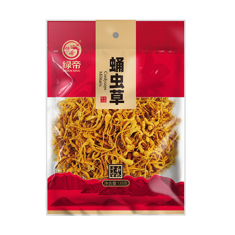 绿帝(GREEN KING)山珍干货 蛹虫草 虫草花138g