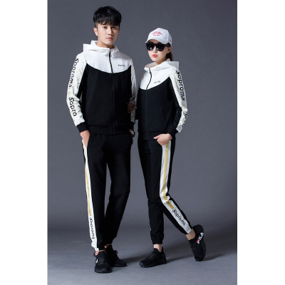 珂卡慕(KEKAMU)情侣套装春款卫衣男运动男春秋青少年韩版潮流新款休闲服女大码跑步服