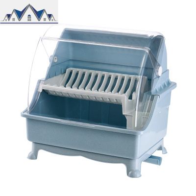 碗架家用免打孔碗筷整理架防尘带盖置物架厨房双层沥水碟盘收纳盒 三维工匠