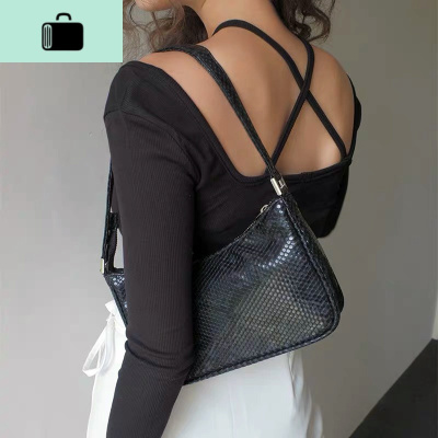 中古法棍包包女2020早春新款小众复古蛇纹腋下包百搭手提单肩包潮NEW LAKE女士单肩包