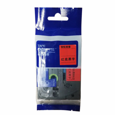 鑫诚达 TZ-411 6mmX8m 红底黑字 色带 (计价单位:盒) 红色