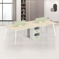 创世人 莱茵系列办公桌四人位屏风职员桌电脑员工桌2.4m