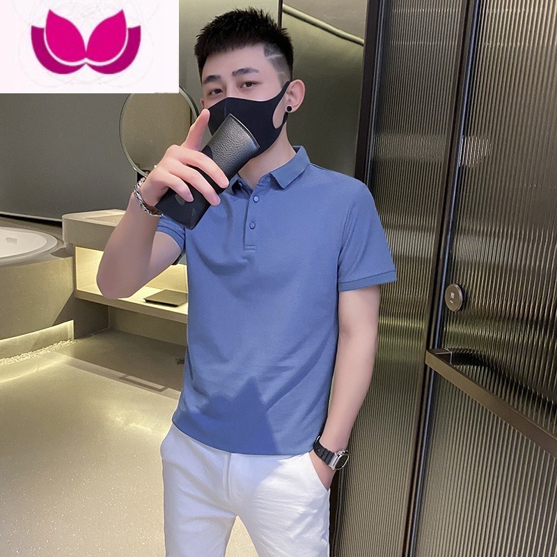 七斓polo衫男潮牌夏季薄款男士t恤短袖痞帅韩版潮流简约百搭翻领上衣