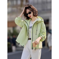 短款外套女年春秋小个子韩版宽松时尚休闲百搭连帽夹克上衣
