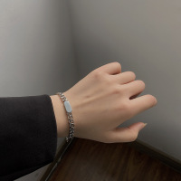 古巴钛钢手链男款小众设计高级感美式男生手镯潮简单大方男士首饰送女朋友老婆情人节七夕生日礼物