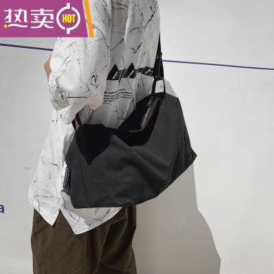 NEWLAKE慵懒风男士单肩挎包帆布包女防水牛津布大容量简约日系斜挎包休闲斜挎包男