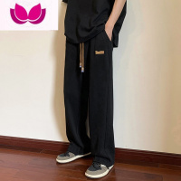 七斓垂感裤子男款夏季黑色直筒宽松潮牌百搭运动卫裤男生休闲长裤