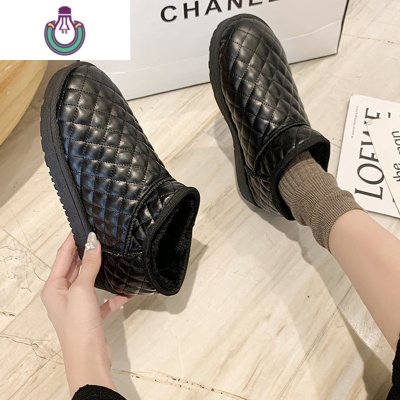 FISHBASKET雪地靴女2020年新款韩版百搭短筒棉靴加绒保暖一体棉鞋靴子