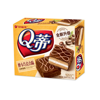 好丽友Q蒂多层蛋糕摩卡巧克力336g*2盒休闲零食糕点下午茶