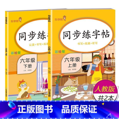 上下册2本:六年级语文 [正版]小学生练字帖每日一练一年级上册二年级下册三四五六年级语文同步练字帖人教版 控笔训练硬笔书