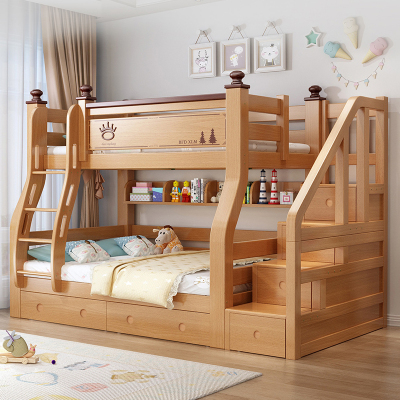 兰秀家居 实木儿童床上下床高低床双人双层床实木成年上下铺女孩成年