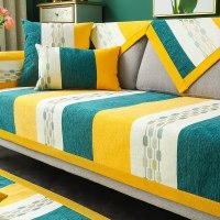 家柏饰(CORATED)北欧四季通用沙发垫防滑简约全包萬能沙发套罩布艺沙发巾沙发盖布 珍珠黄 90*210cm