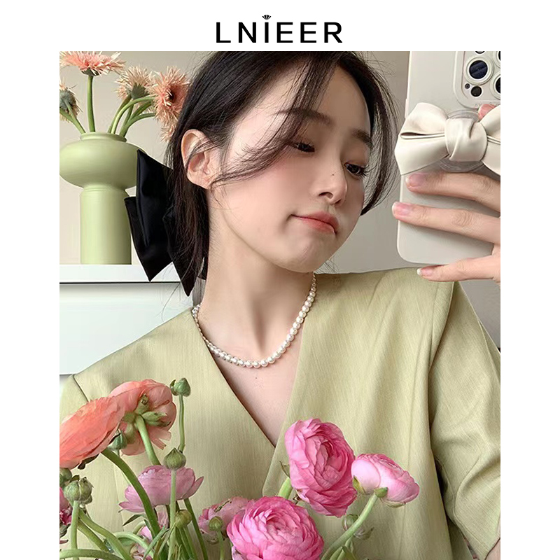 法式复古小珍珠项链fever同款锁骨链经典百搭高级感时髦感颈链女