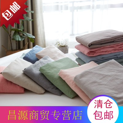 水洗棉床单单件双人纯棉全棉纯色粗布床笠1.2/1.5/1.8/2.0m米床
