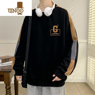 YANXU卫衣男初中生潮牌美式青少年休闲长袖宽松套头圆领男士外套