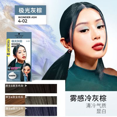 施华蔻泡泡染发剂染发膏2025流行色自己在家染氨基酸泡沫染发霜110ml极光灰粽