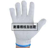 棉纱手套劳保加厚耐磨工作尼龙工人干活防护防滑汽修一次性线手套 耐磨棉线加丝款60双
