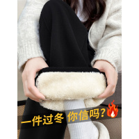 加厚羊羔绒阔腿裤子女新款秋冬季加绒运动裤休闲窄版直筒卫裤_742
