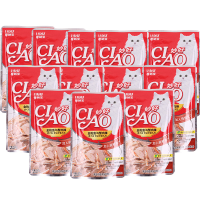 伊纳宝(inaba)妙好猫零食妙鲜包猫湿粮鲜封肉粒包成猫粮罐头 金枪鱼与